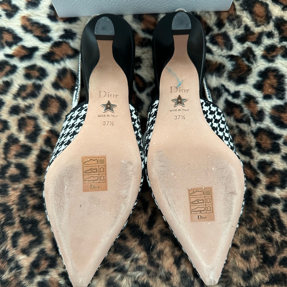 Dior J’adior Houndstooth Slingback Heels - Picture 4 of 5